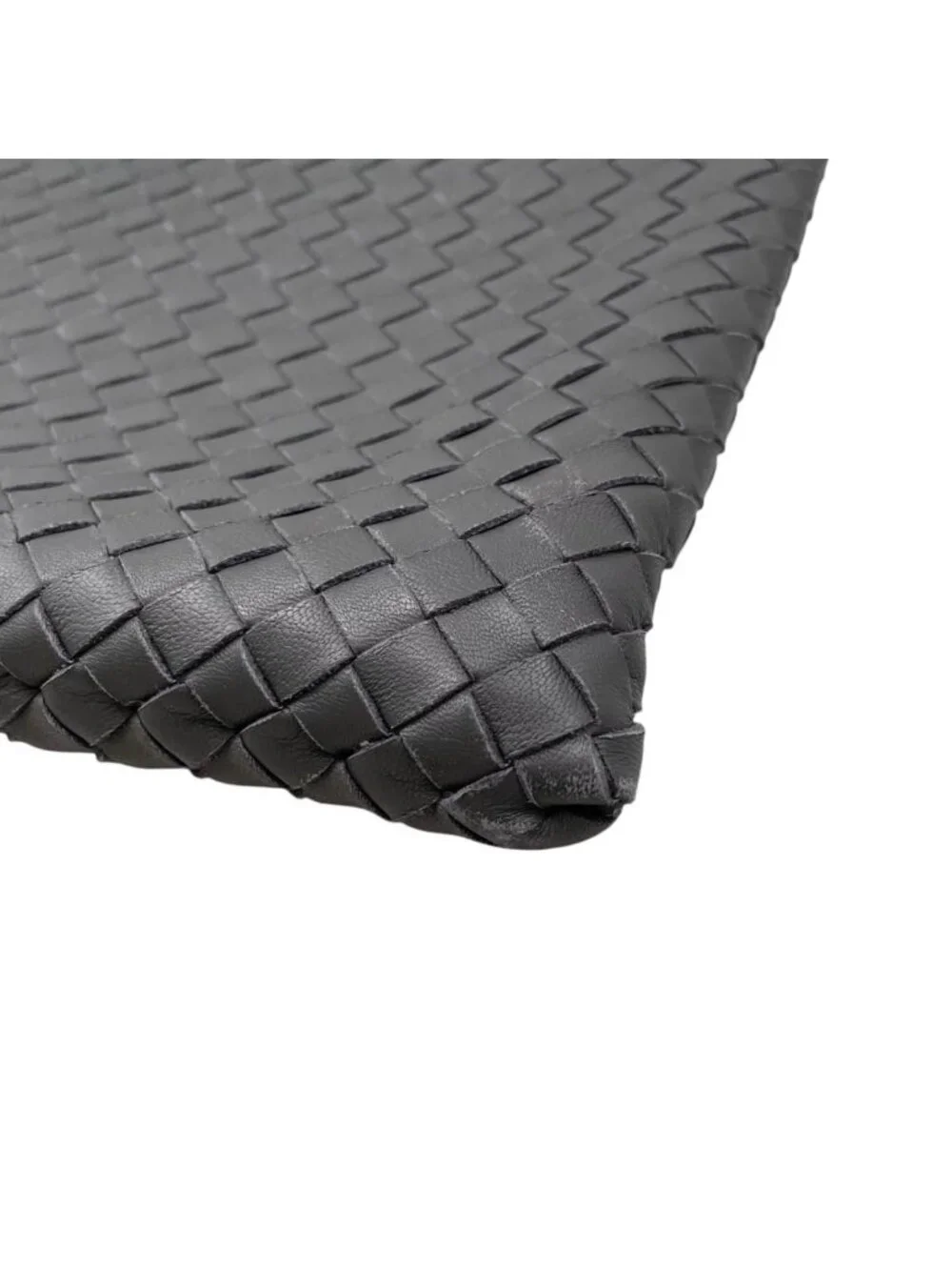 Bottega Veneta Clutch Intrecht Leather Gray Silver